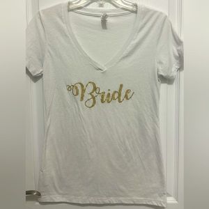 White “Bride” T-shirt for Women Size M